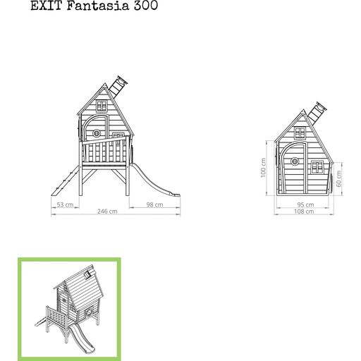 EXIT Toys Drewniany domek ogrodowy Fantasia 300 - Red