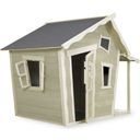 EXIT Toys Drewniany domek ogrodowy Crooky 150 - szaro-beżowy