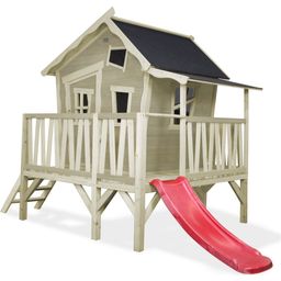 EXIT Toys Drvena kućica za igranje Crooky 350 - sivo-bež