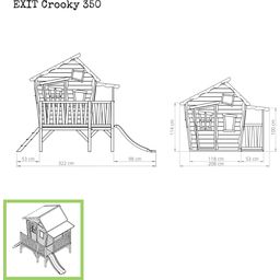 EXIT Toys Drvena kućica za igranje Crooky 350 - sivo-bež