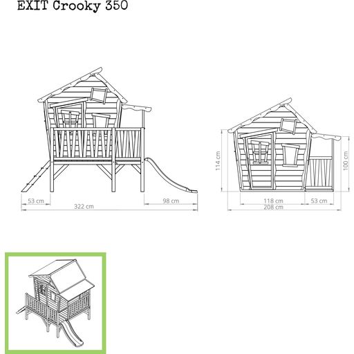 EXIT Toys Drewniany domek ogrodowy Crooky 350 - szaro-beżowy