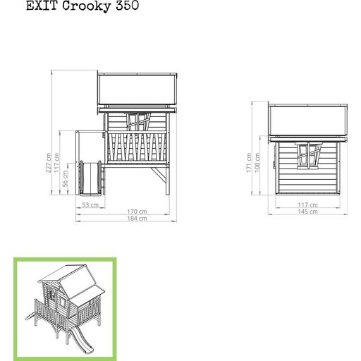 EXIT Toys Drewniany domek ogrodowy Crooky 350 - szaro-beżowy