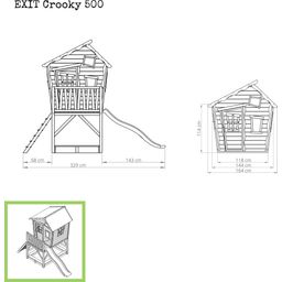 EXIT Toys Lesena hišica za igranje Crooky 500 - Siva-bež