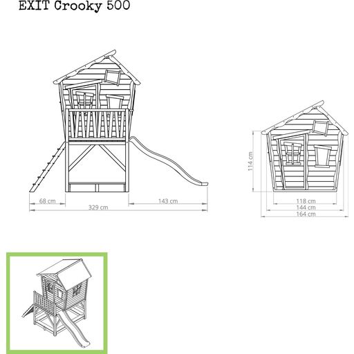 EXIT Toys Дървена къща за деца Crooky 500 - Grey-Beige
