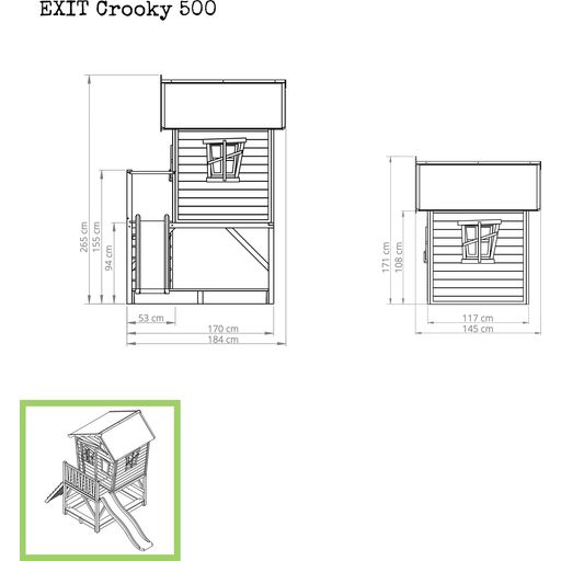 EXIT Toys Holzspielhaus Crooky 500 - Graubeige
